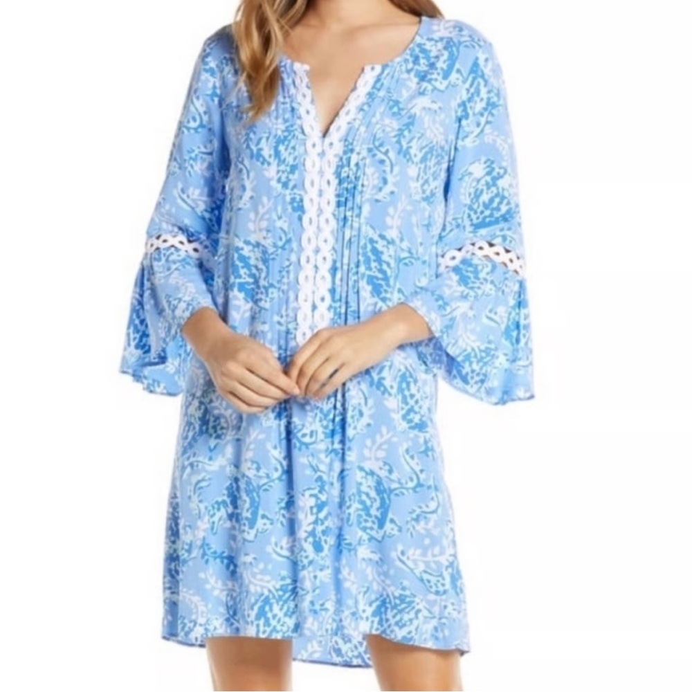 Lilly Pulitzer Hollie Tunic Dress Turtley Awesome Blue Peri Size small